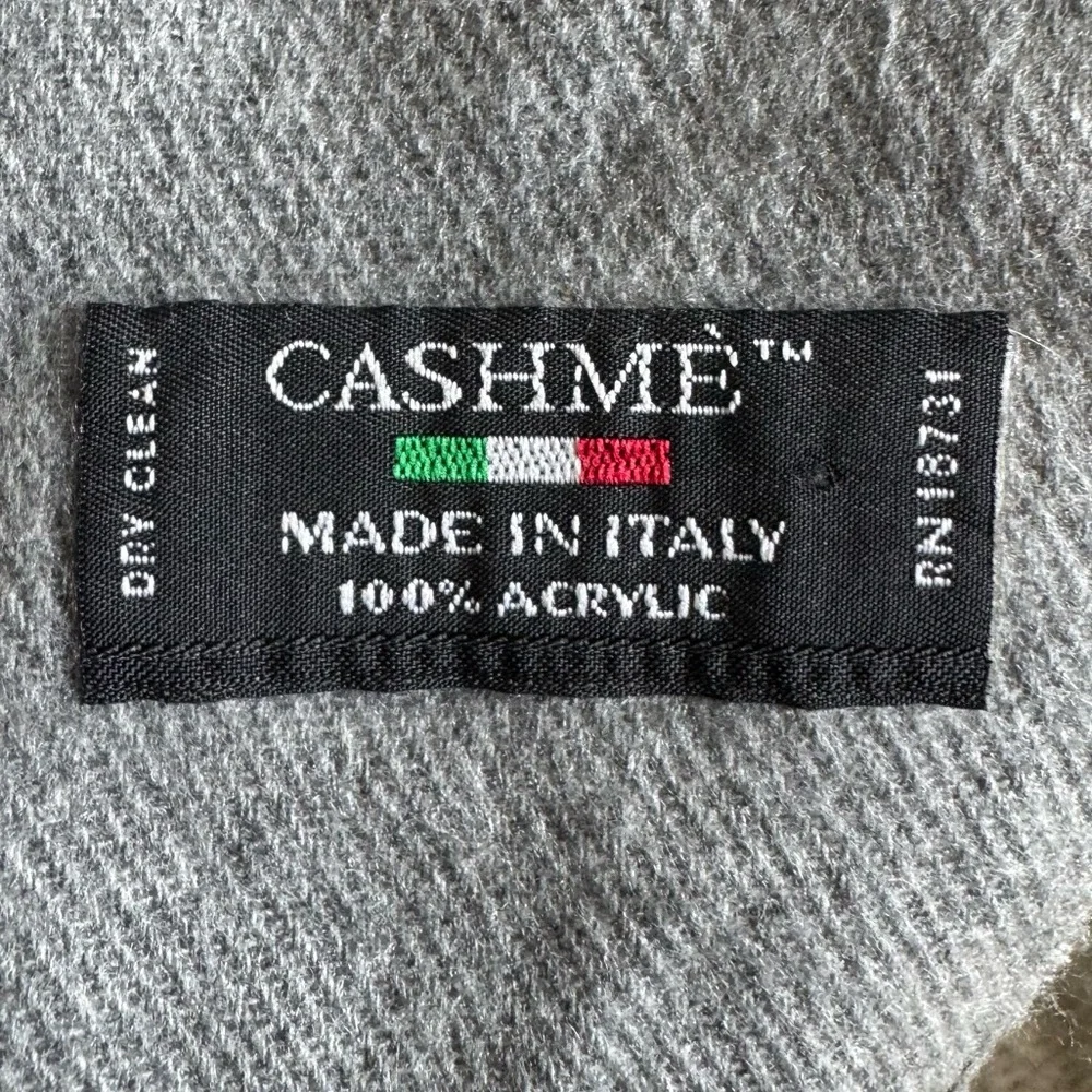 Gray Cashme Scarf with Fringe